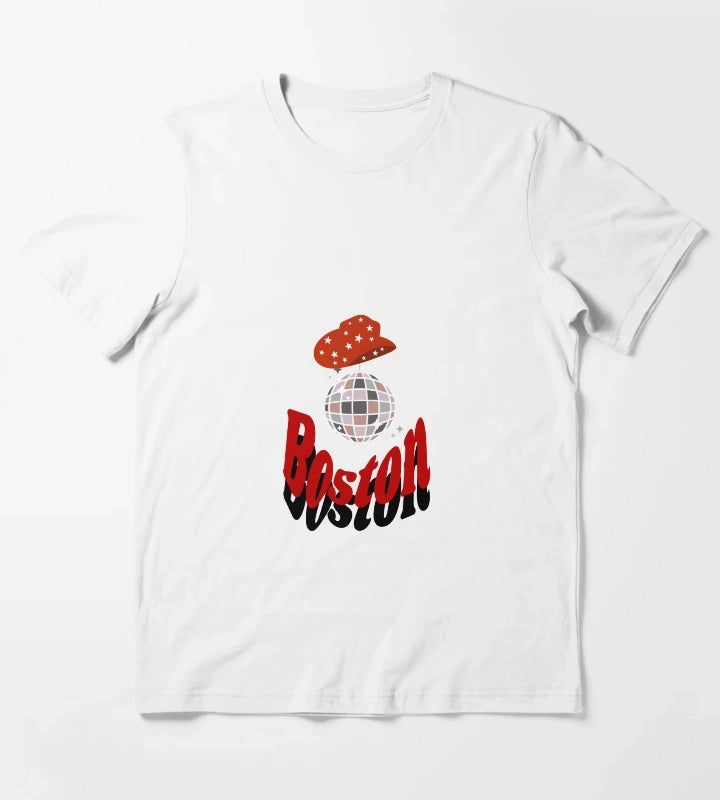 Disco Cowgirl Boston T-Shirt White