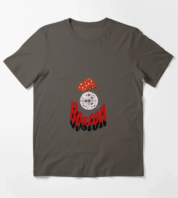 Disco Cowgirl Boston T-Shirt Dark Grey