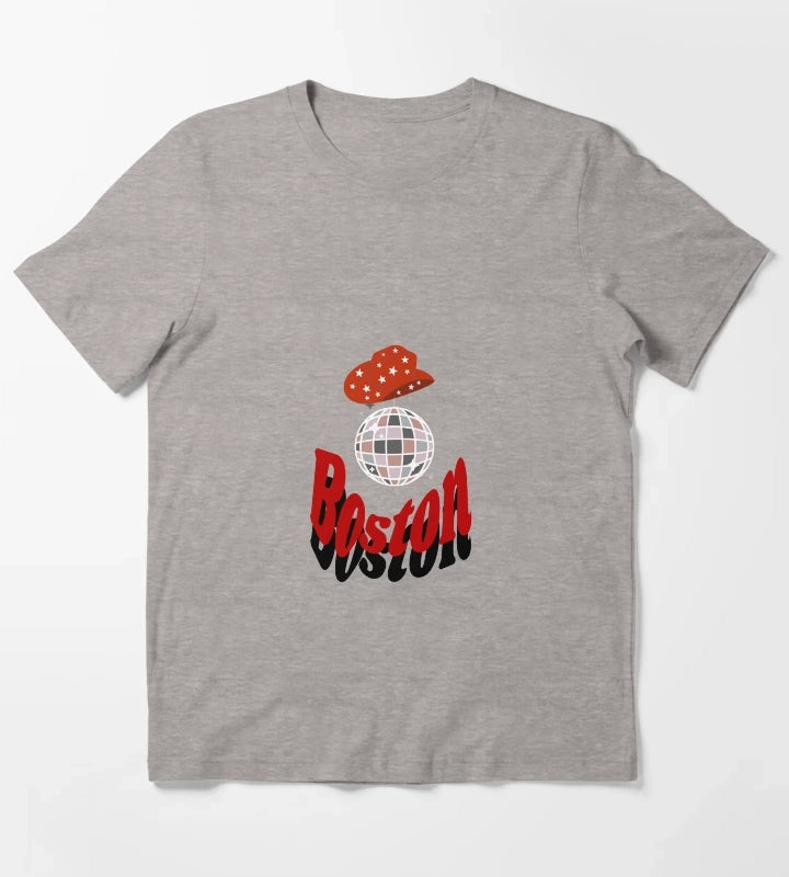 Disco Cowgirl Boston T-Shirt Heather Grey