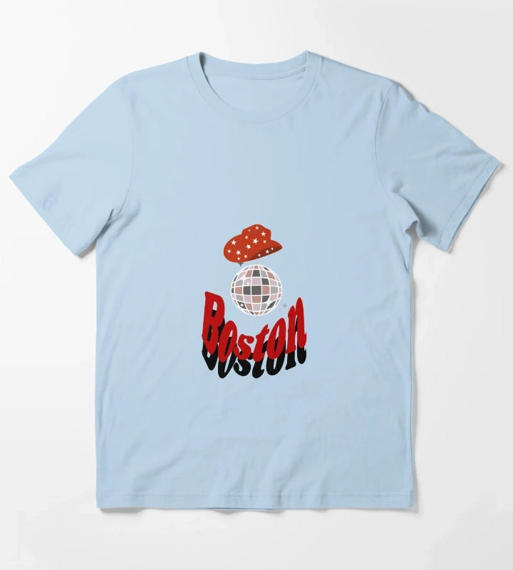 Disco Cowgirl Boston T-Shirt Sky Blue