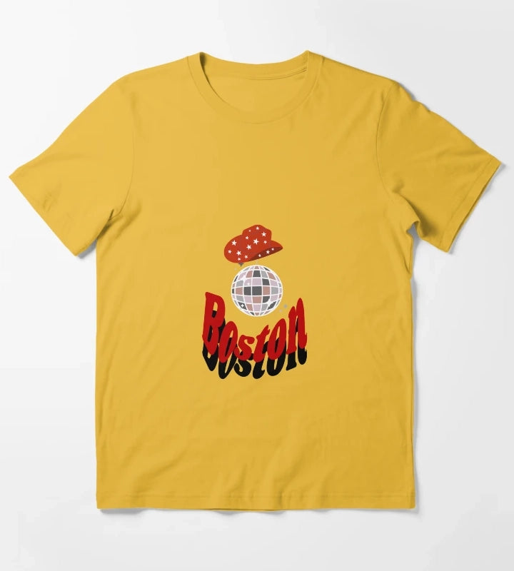 Disco Cowgirl Boston T-Shirt Yellow