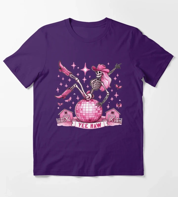 Disco Cowgirl Funny skeleton Disco Cowgirl T-Shirt Purple