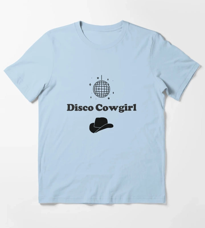 Disco Cowgirl Retro cowgirl T-Shirt Sky Blue