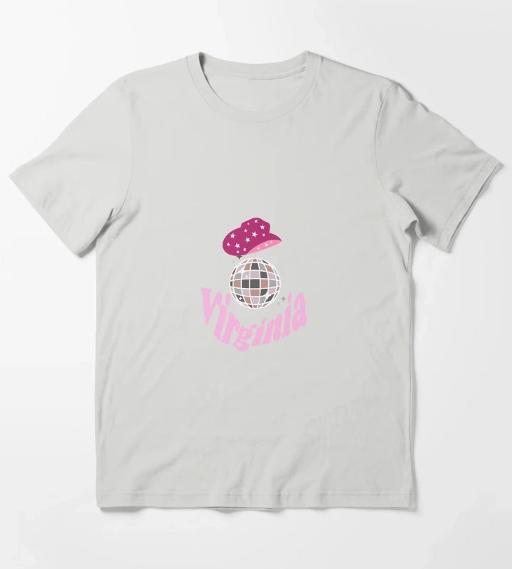 Disco Cowgirl Virginia T-Shirt Light Grey