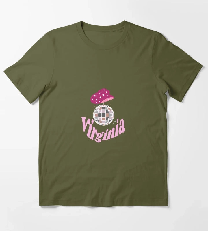 Disco Cowgirl Virginia T-Shirt Olive Green