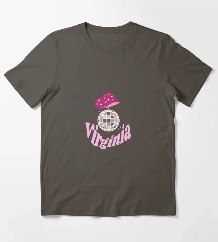 Disco Cowgirl Virginia T-Shirt Dark Grey