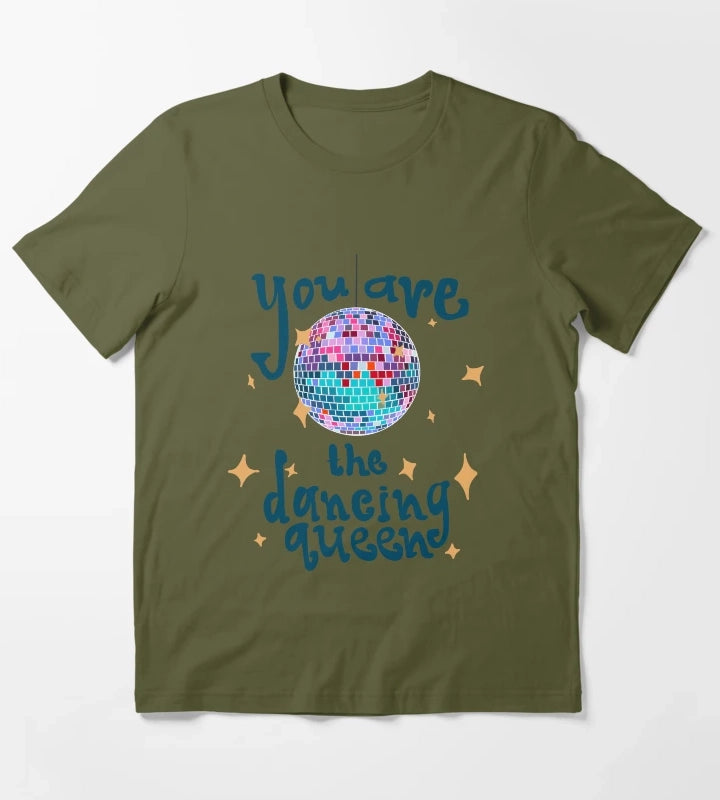 Disco Dancing Queen T-Shirt Olive Green