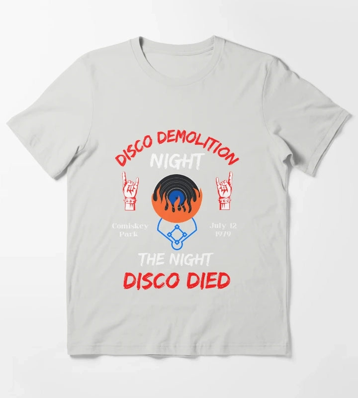 Disco Demolition Night At Comiskey Park T-Shirt Light Grey