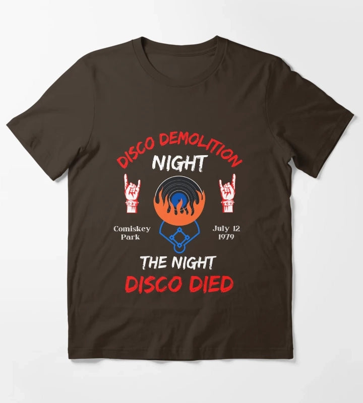 Disco Demolition Night At Comiskey Park T-Shirt Brown