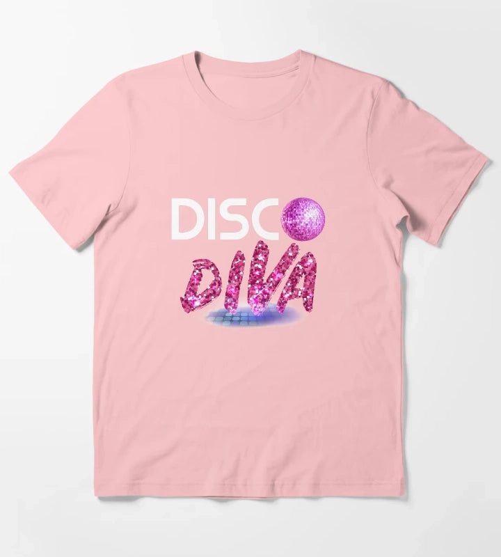 Disco Diva Tee Retro 70s product Vintage 80s print T-Shirt Dark Grey