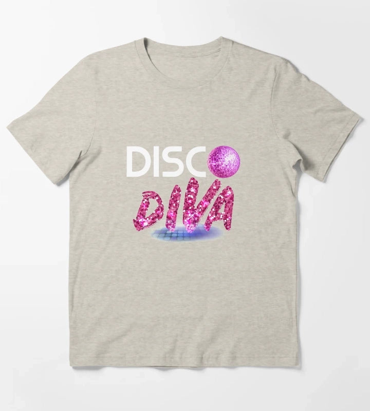 Disco Diva Tee Retro 70s product Vintage 80s print T-Shirt Cream