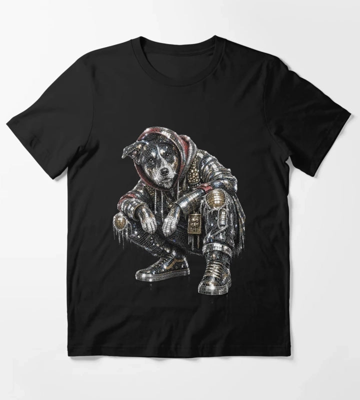 Disco Dog Mosaic Streetwear Puppy T-Shirt