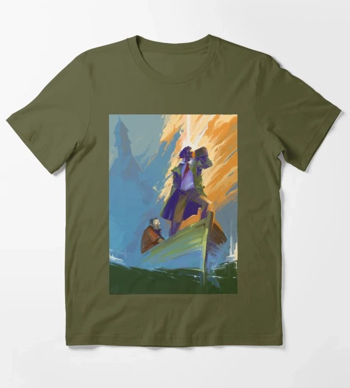 Disco Elysium Fanart Poster T-Shirt Olive Green