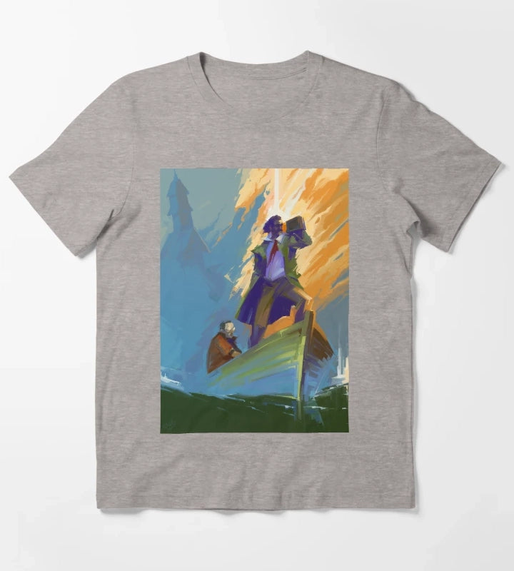 Disco Elysium Fanart Poster T-Shirt Heather Grey