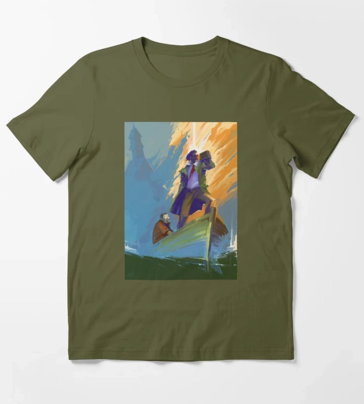 Disco Elysium Fanart T-Shirt Olive Green