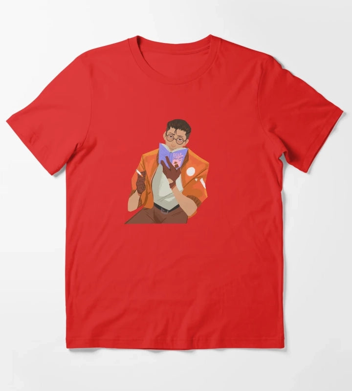 Disco Elysium Kim reading T-Shirt Red