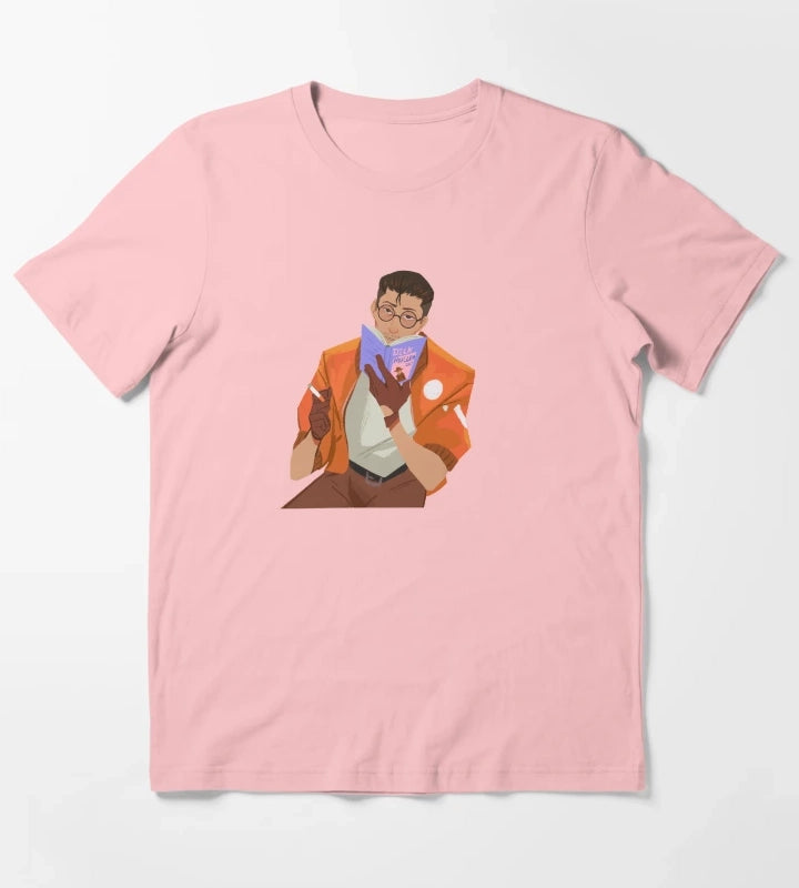 Disco Elysium Kim reading T-Shirt Dark Grey