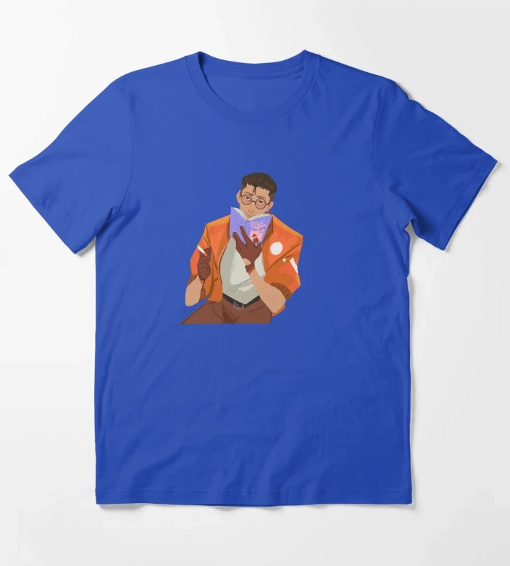 Disco Elysium Kim reading T-Shirt Blue