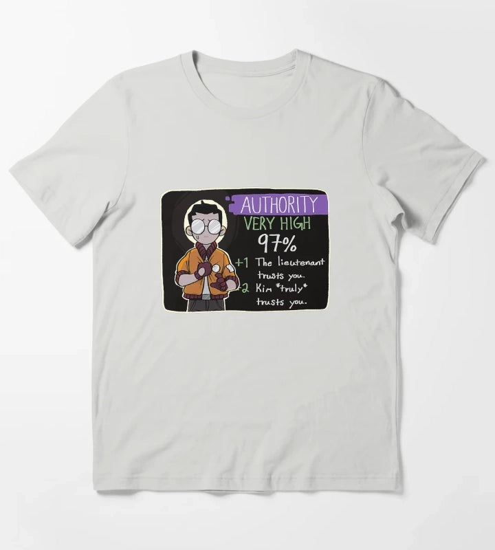 Disco Elysium Kim truly trusts you Disco Elysium Disco Elysium T-Shirt Light Grey
