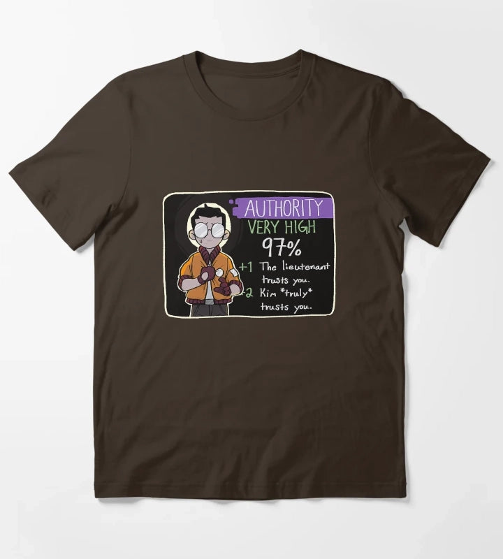 Disco Elysium Kim truly trusts you Disco Elysium Disco Elysium T-Shirt Brown