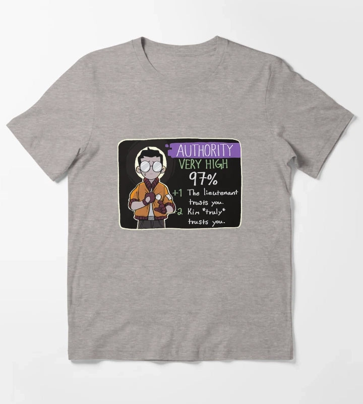 Disco Elysium Kim truly trusts you Disco Elysium Disco Elysium T-Shirt Heather Grey