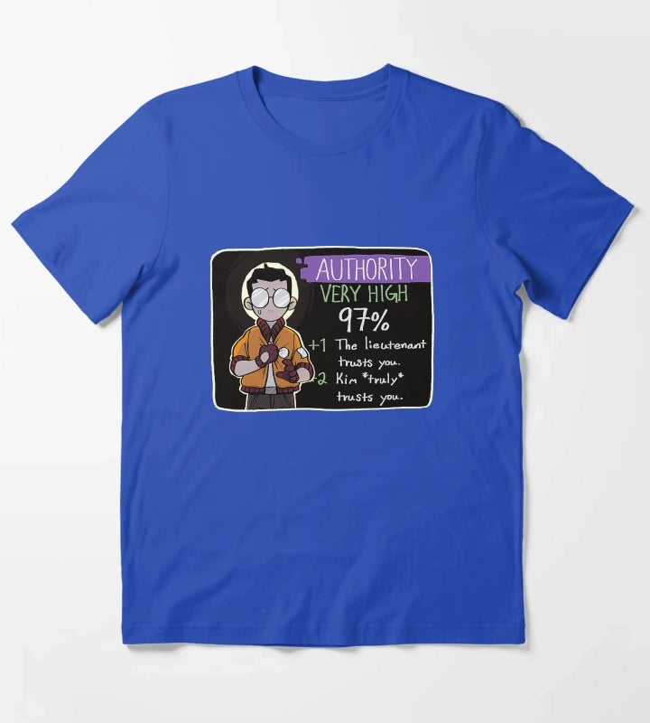 Disco Elysium Kim truly trusts you Disco Elysium Disco Elysium T-Shirt Blue