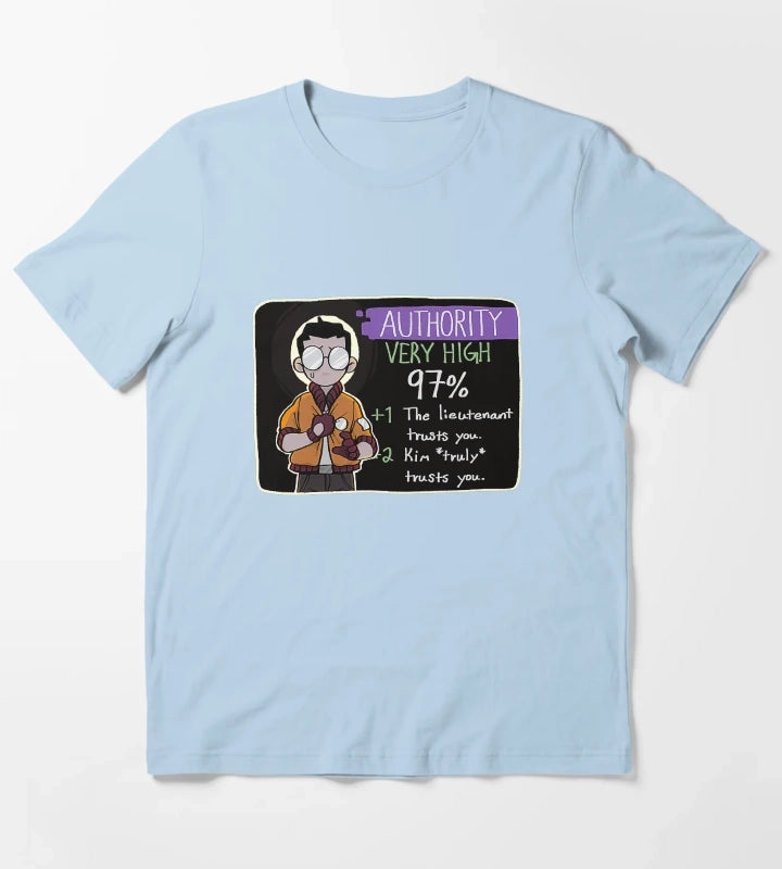 Disco Elysium Kim truly trusts you Disco Elysium Disco Elysium T-Shirt Sky Blue