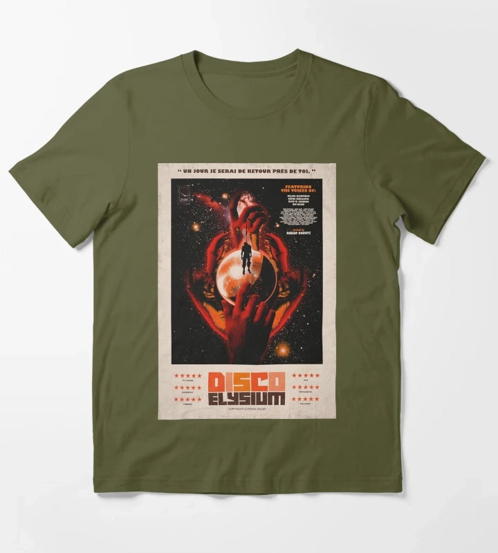 Disco Elysium One Sheet T-Shirt Olive Green