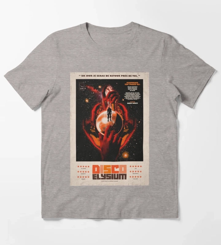 Disco Elysium One Sheet T-Shirt Heather Grey