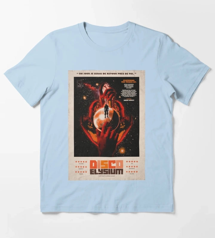Disco Elysium One Sheet T-Shirt Sky Blue
