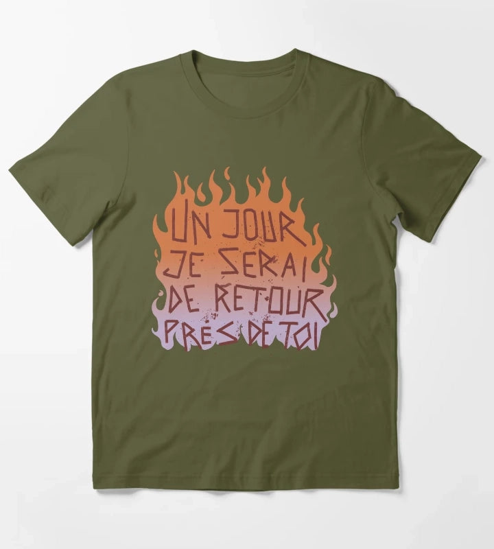 Disco Elysium Un jour je serai inscription T-Shirt Olive Green