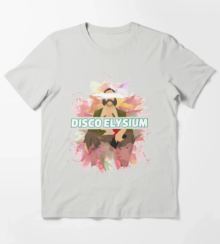 Disco Elysium Watercolor Art T-Shirt Light Grey