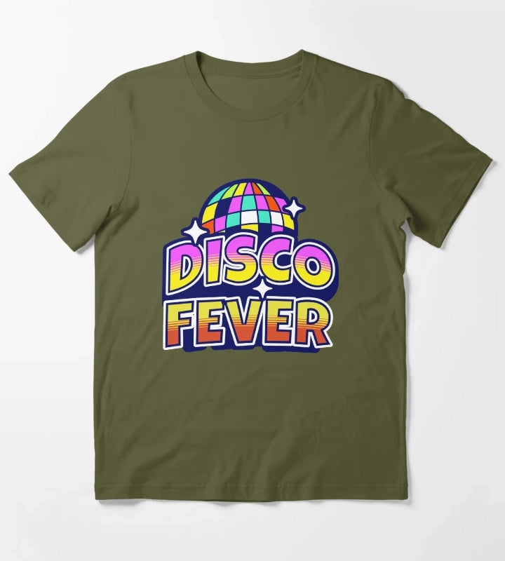 Disco Fever Disco Ball T-Shirt Olive Green