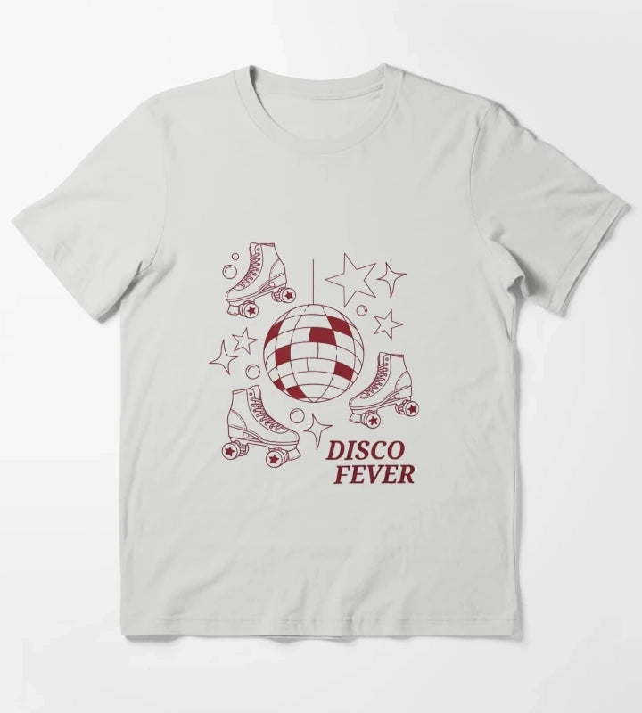 Disco Fever Retro Dance Party Design T-Shirt Light Grey