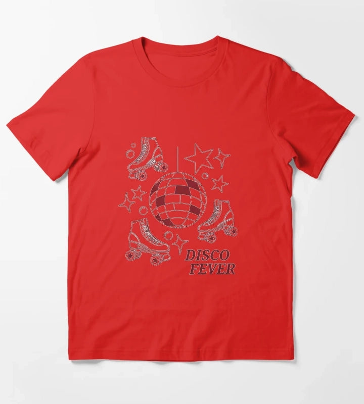 Disco Fever Retro Dance Party Design T-Shirt Red