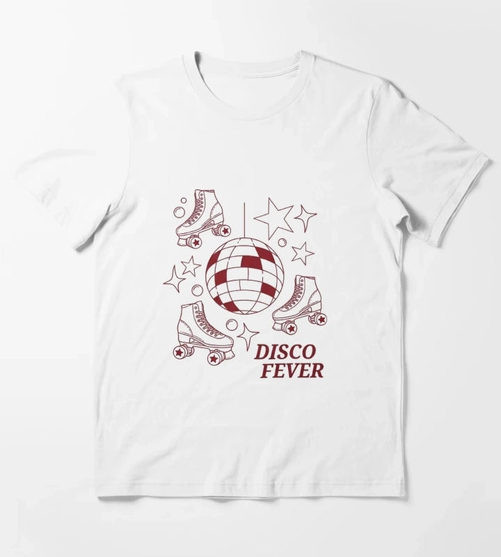 Disco Fever Retro Dance Party Design T-Shirt White