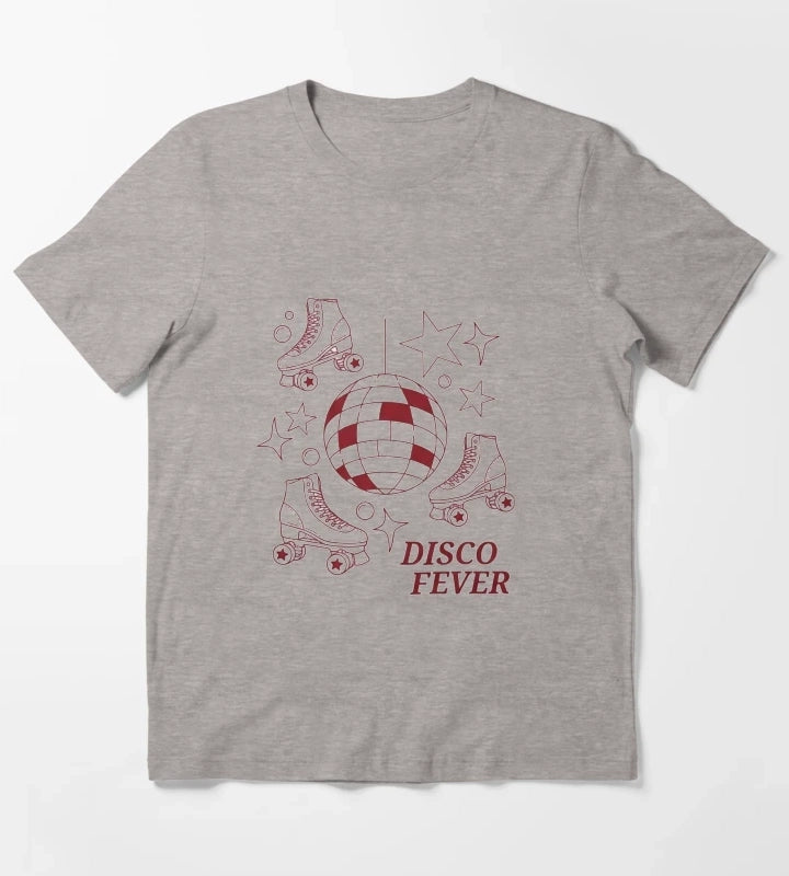 Disco Fever Retro Dance Party Design T-Shirt Heather Grey