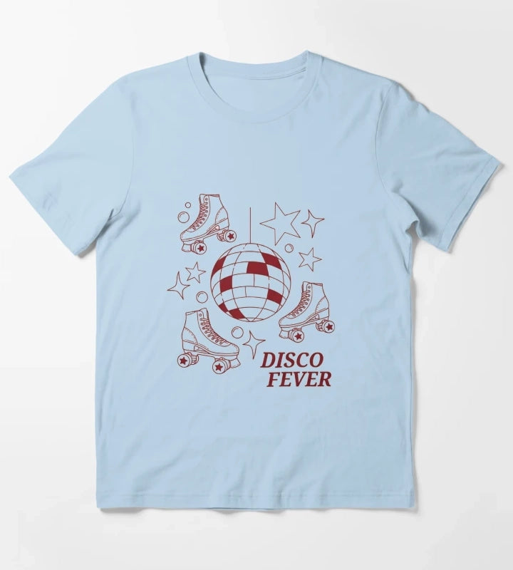 Disco Fever Retro Dance Party Design T-Shirt Sky Blue