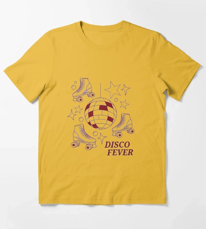 Disco Fever Retro Dance Party Design T-Shirt Yellow
