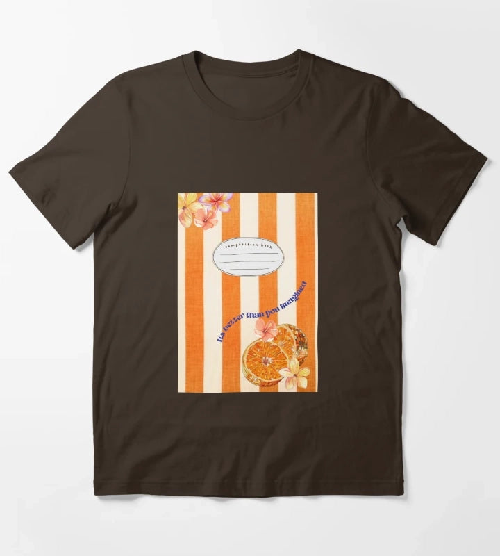 Disco Fruit Notebook T-Shirt Brown