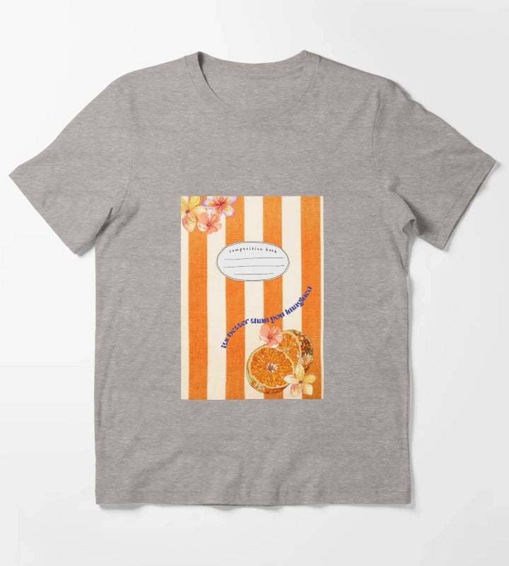 Disco Fruit Notebook T-Shirt Heather Grey