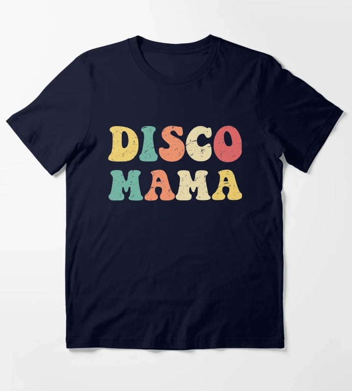Disco Mama TShirt 1970s Disco Queen Matching Couple Shirt T-Shirt Navy