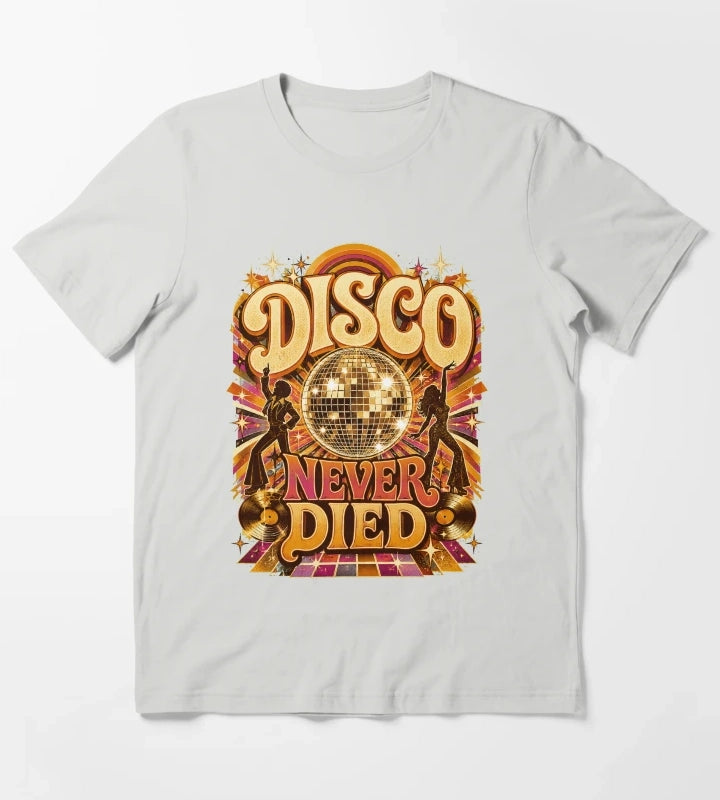 Disco Never Died T-Shirt Light Grey