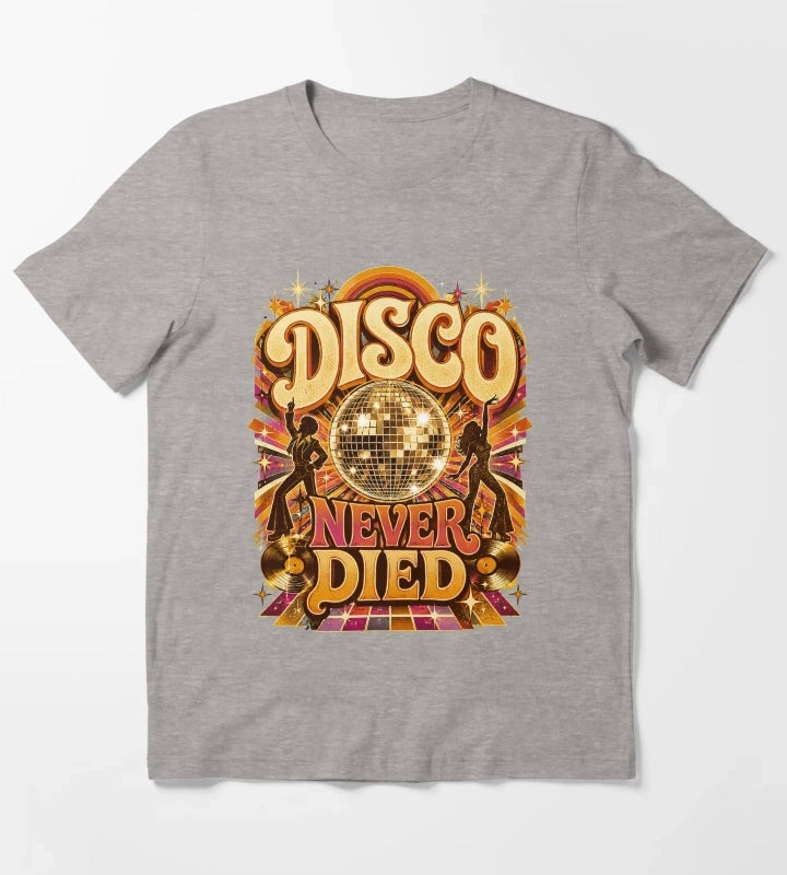 Disco Never Died T-Shirt Heather Grey