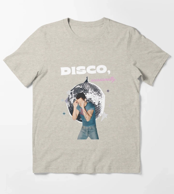 Disco Occasionally Music Harry Styles Kiss All The time T-Shirt Cream