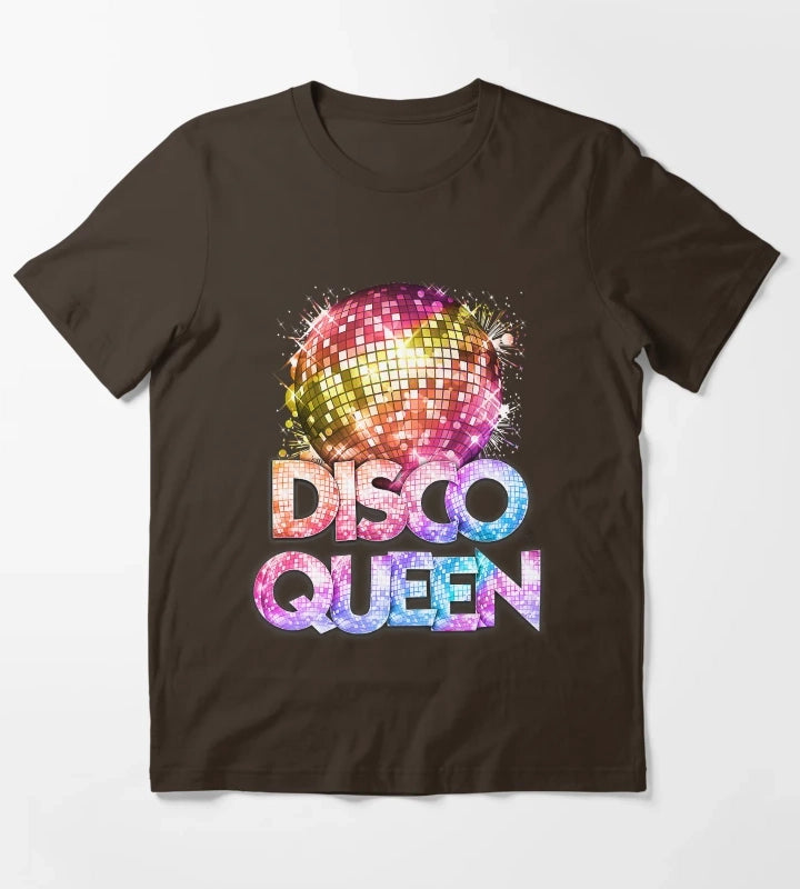 Disco Queen 70s Disco Themed Vintage Seventies Costume T-Shirt Brown