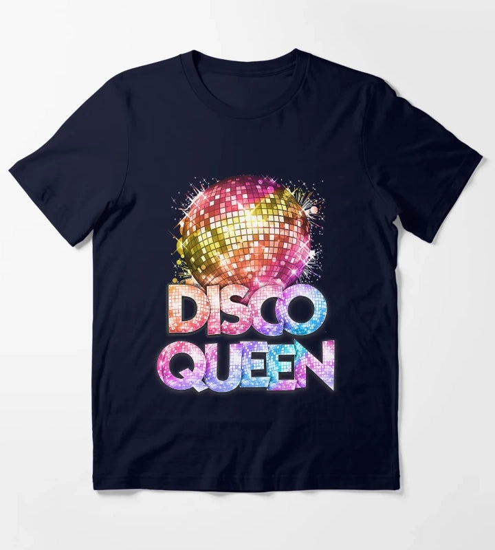Disco Queen 70s Disco Themed Vintage Seventies Costume T-Shirt Navy