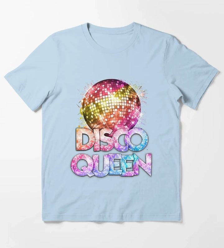 Disco Queen 70s Disco Themed Vintage Seventies Costume T-Shirt Sky Blue