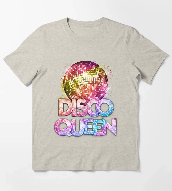 Disco Queen 70s Disco Themed Vintage Seventies Costume T-Shirt Cream