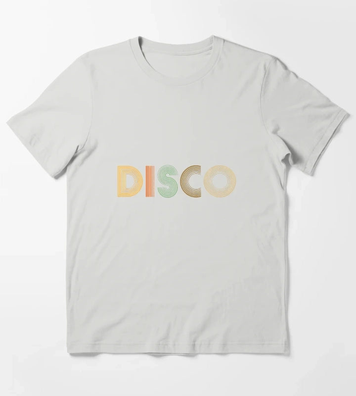 Disco Retro 70s Style T-Shirt Light Grey